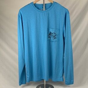 Salt Life Men's Blue SLX Performance Long Sleeve Shirt Size M Sporty